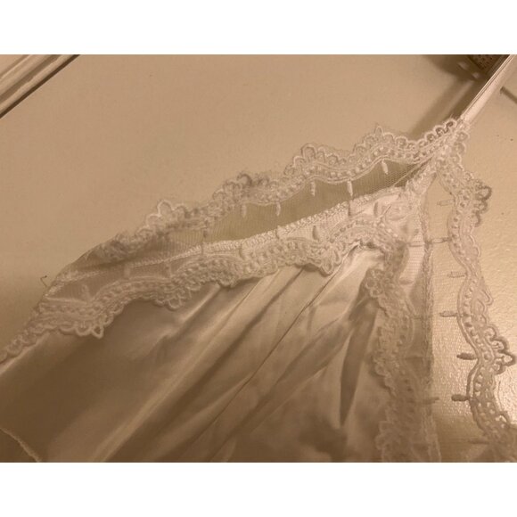 Belle Poque Lace Trim Babydoll Slip Dress V-Neck~ Satin~Y2K - Picture 8 of 16